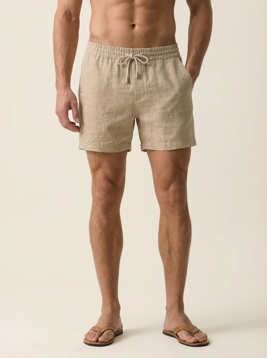 Shorts de linho premium ZONTE na cor Bege